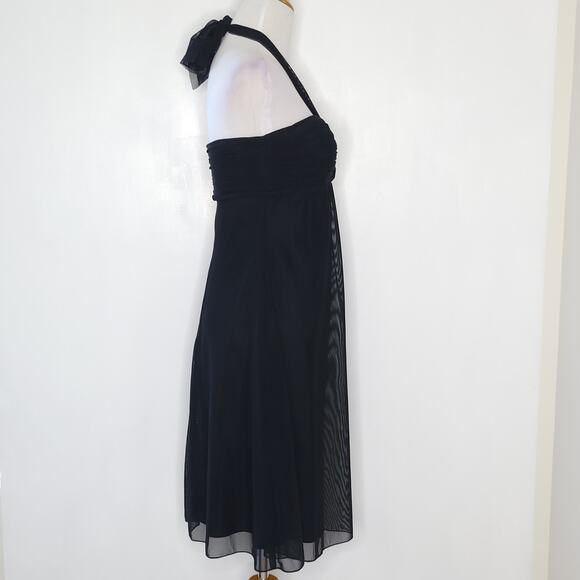 WHBM Strapless Cocktail Party Dress Black Halter Neck Empire Waist 4 - Picture 12 of 12